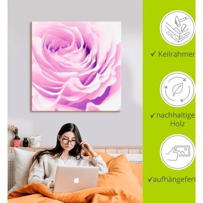 ARTLAND Pastell Rose - Quadratisches Leinwandbild ARTLAND Pastell Rose - Quadratisches Leinwandbild