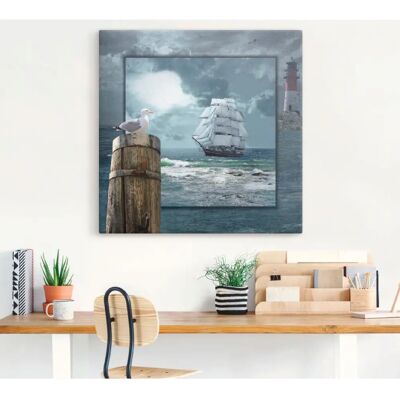 ARTLAND Maritime Collage Leinwandbild - Blau - Wandbild ARTLAND Maritime Collage Leinwandbild - Blau - Wandbild