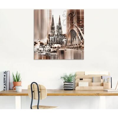 ARTLAND Köln Skyline Collage VI Glasbild - Architektonische Elemente, 30x30cm, braun ARTLAND Köln Skyline Collage VI Glasbild - Architektonische Elemente, 30x30cm, braun