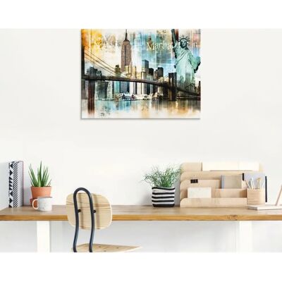 ARTLAND New York Skyline Abstrakte Collage 80x60cm Glasbild ARTLAND New York Skyline Abstrakte Collage 80x60cm Glasbild