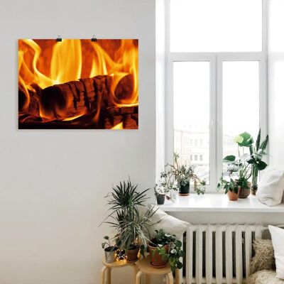 ARTLAND Kaminfeuer 3 - orange - 60x45 - Alu-Dibond - Wandbild ARTLAND Kaminfeuer 3 - orange - 60x45 - Alu-Dibond - Wandbild