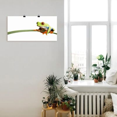 ARTLAND - Frosch auf einem Blatt - 100x50 cm - Wandbild ARTLAND - Frosch auf einem Blatt - 100x50 cm - Wandbild