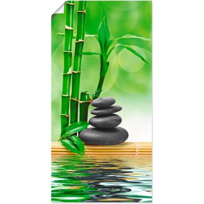 ARTLAND Spa Konzept Zen Basaltsteine Grün 30x60 cm Wall Art ARTLAND Spa Konzept Zen Basaltsteine Grün 30x60 cm Wall Art