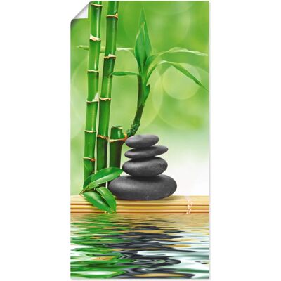 ARTLAND Spa Konzept Zen Basaltsteine Grün 30x60 cm Wall Art ARTLAND Spa Konzept Zen Basaltsteine Grün 30x60 cm Wall Art