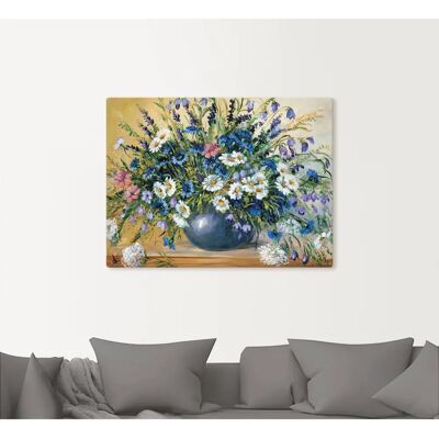 ARTLAND Vase mit Kornblumen Wandbild - Leinwand, Poster, Vinylaufkleber ARTLAND Vase mit Kornblumen Wandbild - Leinwand, Poster, Vinylaufkleber