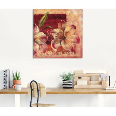 ARTLAND - Klassische Blumen IV - 30x30 cm - rot - Wall Art ARTLAND - Klassische Blumen IV - 30x30 cm - rot - Wall Art
