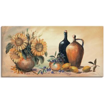 ARTLAND Stillleben mit Sonnenblumen Leinwand 100x50cm - Wandbild ARTLAND Stillleben mit Sonnenblumen Leinwand 100x50cm - Wandbild
