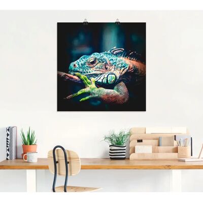 ARTLAND - Leguan - 40x40 cm - blau - Wandbild ARTLAND - Leguan - 40x40 cm - blau - Wandbild