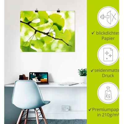 ARTLAND - Ginkgo - Grün - 40x30 cm - Wall Art ARTLAND - Ginkgo - Grün - 40x30 cm - Wall Art