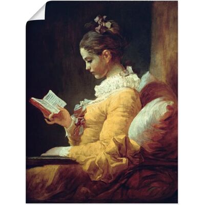 ARTLAND - Lesendes Mädchen 1776 - Braun - Wall art ARTLAND - Lesendes Mädchen 1776 - Braun - Wall art
