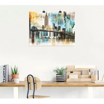 ARTLAND - New York Skyline Collage IV - Beige - Poster ARTLAND - New York Skyline Collage IV - Beige - Poster