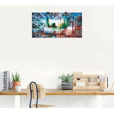 ARTLAND - Düsselseldorf Skyline Collage VII - Blau - 100 cm x 50 cm - Wandbild ARTLAND - Düsselseldorf Skyline Collage VII - Blau - 100 cm x 50 cm - Wandbild