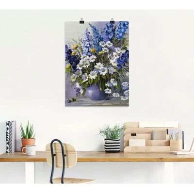 ARTLAND - Rittersporn - 60x80 cm - Weiß - Leinwandbild ARTLAND - Rittersporn - 60x80 cm - Weiß - Leinwandbild
