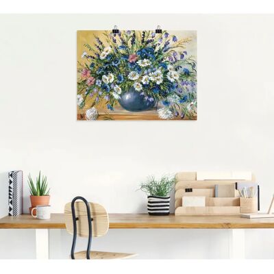 ARTLAND - Vase mit Kornblumen - 80x60 cm - Leinwandbild - Wandkunst ARTLAND - Vase mit Kornblumen - 80x60 cm - Leinwandbild - Wandkunst