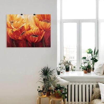 ARTLAND - Vier Mohnblumen - Orange - 40x30 cm - Wall art ARTLAND - Vier Mohnblumen - Orange - 40x30 cm - Wall art