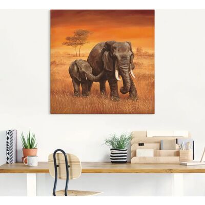 ARTLAND Elefanten II Wandbild - Wildtiere - 40x40 cm ARTLAND Elefanten II Wandbild - Wildtiere - 40x40 cm
