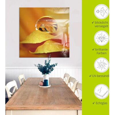 ARTland - Wassertropfen II - Orange - Glass wall art ARTland - Wassertropfen II - Orange - Glass wall art