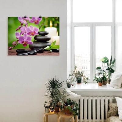 ARTLAND - Zen Basaltsteine und Bambus auf Holz - Wall art ARTLAND - Zen Basaltsteine und Bambus auf Holz - Wall art