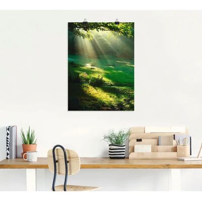 ARTLAND Lichtkegel - 60 cm x 80 cm - grün - Alu-Dibond - Wandbild ARTLAND Lichtkegel - 60 cm x 80 cm - grün - Alu-Dibond - Wandbild