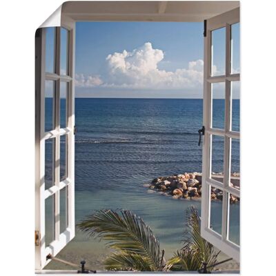 ARTLAND - Fenster zum Paradies - Blau - Wall art ARTLAND - Fenster zum Paradies - Blau - Wall art