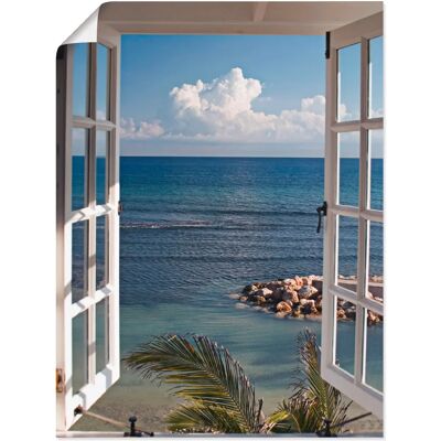 ARTLAND Fenster zum Paradies - blau - 45x60 cm - Wandkunst ARTLAND Fenster zum Paradies - blau - 45x60 cm - Wandkunst