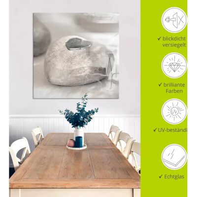 ARTland - Herzen - 20x20 cm - grau - quadratisch - Glasbild ARTland - Herzen - 20x20 cm - grau - quadratisch - Glasbild