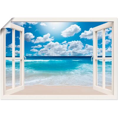 ARTLAND - Fensterblick Strandlandschaft - Leinwandbild 70x50 cm ARTLAND - Fensterblick Strandlandschaft - Leinwandbild 70x50 cm