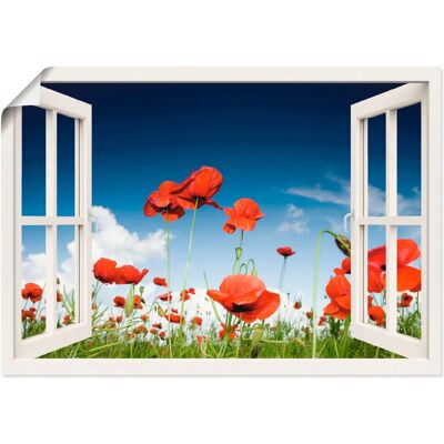 ARTLAND - Fensterblick Feld mit Mohnblumen - 70x50 cm ARTLAND - Fensterblick Feld mit Mohnblumen - 70x50 cm
