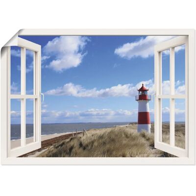 ARTLAND - Fensterblick - Leuchtturm Sylt - 70x50 - Canvas ARTLAND - Fensterblick - Leuchtturm Sylt - 70x50 - Canvas