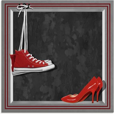 ARTLAND - Die roten Schuhe - 20x20 cm - Glass picture ARTLAND - Die roten Schuhe - 20x20 cm - Glass picture