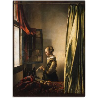 ARTLAND - Briefleserin am offenen Fenster 1658 - 30x40 - Braun - Canvas ARTLAND - Briefleserin am offenen Fenster 1658 - 30x40 - Braun - Canvas