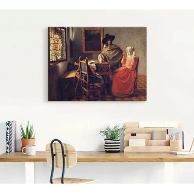 ARTLAND Weinglas 1660/61 Wandbild - Grau - Leinwand, Poster, Wandaufkleber ARTLAND Weinglas 1660/61 Wandbild - Grau - Leinwand, Poster, Wandaufkleber