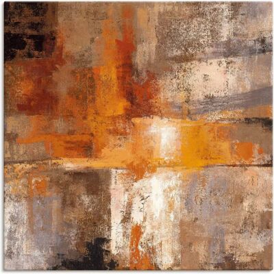 ARTland Silber und Bernstein Ernte Wandbild - Quadratisch Leinwand ARTland Silber und Bernstein Ernte Wandbild - Quadratisch Leinwand