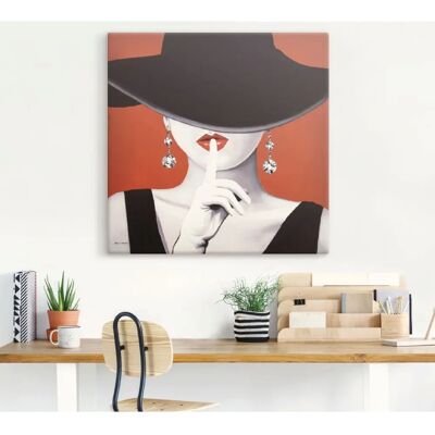 ARTLAND Hut ab I Leinwand Wandbild - Portrait, 100x100cm, Rot ARTLAND Hut ab I Leinwand Wandbild - Portrait, 100x100cm, Rot