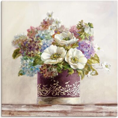 ARTLAND Auberginer Hutschachtel - Blumen Wandbild ARTLAND Auberginer Hutschachtel - Blumen Wandbild