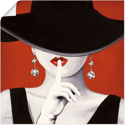 ARTLAND - Hut ab I - 50x50 cm - rot - Wall art ARTLAND - Hut ab I - 50x50 cm - rot - Wall art