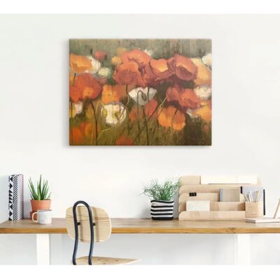 ARTLAND Shirley Novak Blumen Wandbild - 80x60cm Leinwand & Poster - Orange - Innendekoration ARTLAND Shirley Novak Blumen Wandbild - 80x60cm Leinwand & Poster - Orange - Innendekoration