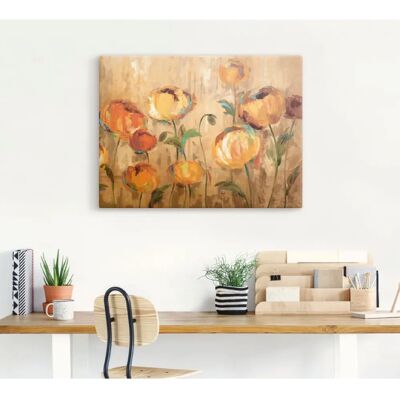 ARTLAND Freudige Ranunkel Orange Leinwand - Wandbild ARTLAND Freudige Ranunkel Orange Leinwand - Wandbild