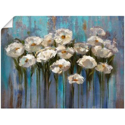 ARTLAND Blau Anemonen am See Wandbild - Leinwand, Poster, Vinylaufkleber - 80x60cm ARTLAND Blau Anemonen am See Wandbild - Leinwand, Poster, Vinylaufkleber - 80x60cm