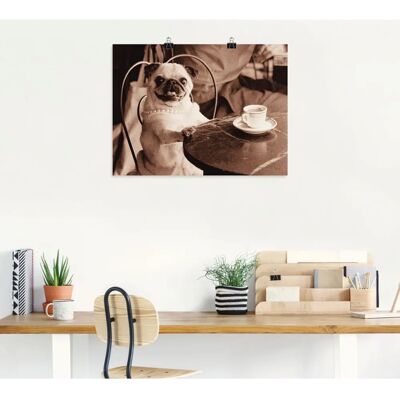 ARTLAND - Kaffee Mops - 40 cm x 30 cm - beige - Wall art ARTLAND - Kaffee Mops - 40 cm x 30 cm - beige - Wall art