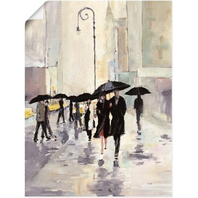 ARTland - Stadt im Regen - 45x60 cm - Beige - Wandkunst ARTland - Stadt im Regen - 45x60 cm - Beige - Wandkunst
