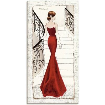 ARTLAND Rotes Schöne Frau Leinwandbild - Wandkunst ARTLAND Rotes Schöne Frau Leinwandbild - Wandkunst