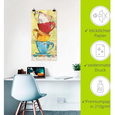 ARTLAND - Komm zum Kaffee - Gelb - 30x60 cm - Wandbild ARTLAND - Komm zum Kaffee - Gelb - 30x60 cm - Wandbild