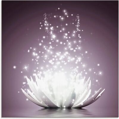 ARTLAND Flieder Lotus Glasbild - Wandbild ARTLAND Flieder Lotus Glasbild - Wandbild