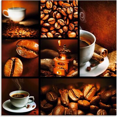 ARTland - Kaffee Collage - Braun - 20x20 cm - Glasbild ARTland - Kaffee Collage - Braun - 20x20 cm - Glasbild