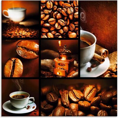 ARTLAND Kaffee Collage Glasbild - 50x50cm ARTLAND Kaffee Collage Glasbild - 50x50cm