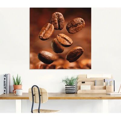 ARTland - Nahaufnahme von Kaffeebohnen - 30 x 30 cm - braun - Glasbild ARTland - Nahaufnahme von Kaffeebohnen - 30 x 30 cm - braun - Glasbild