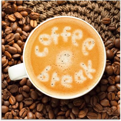 ARTLAND - Kaffeepause - 20x20 cm - braun - Glasbild ARTLAND - Kaffeepause - 20x20 cm - braun - Glasbild