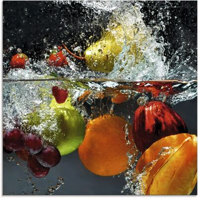 ARTLAND - Spritzendes Obst auf dem Wasser - Glass picture ARTLAND - Spritzendes Obst auf dem Wasser - Glass picture
