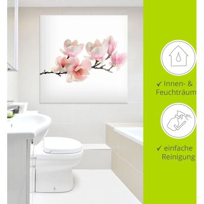 ARTland - Magnolie - 30x30 cm - pink - Glass picture ARTland - Magnolie - 30x30 cm - pink - Glass picture